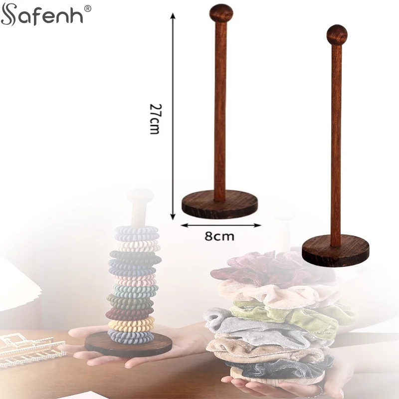 

1 шт., деревянный держатель для резинки для волос, детская резинка для волос, веревка для волос, стеллаж для хранения браслета, полка для часов, браслеты, резинки для волос