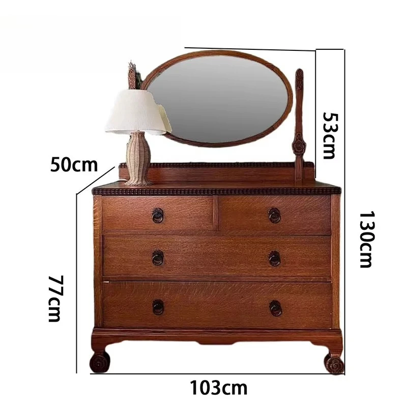 American retro locker modern design solid wood oak dresser with stainless steel parts suitable for bedroom use