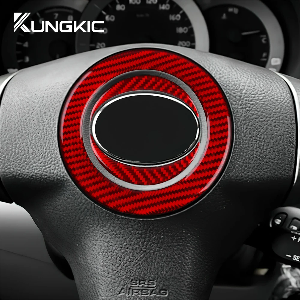 

Real Soft Carbon Fiber Sticker for Toyota RAV4 2006 2012 LHD RHD Car Steering Wheel Center Frame Interior Trim Decor