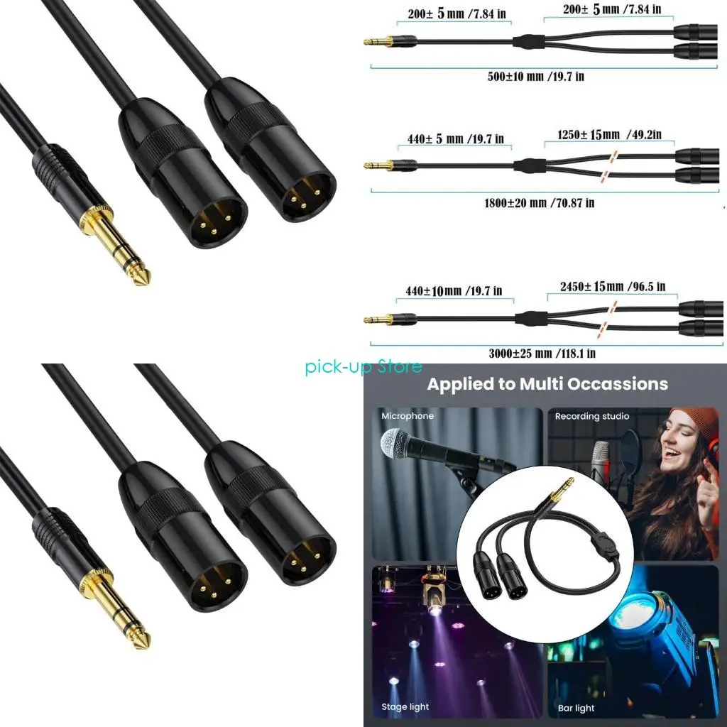 

Q5WA Professional 6,35 мм стерео -стерео до двойного 3PIN Мужского кабеля y -сплиттер -адаптер