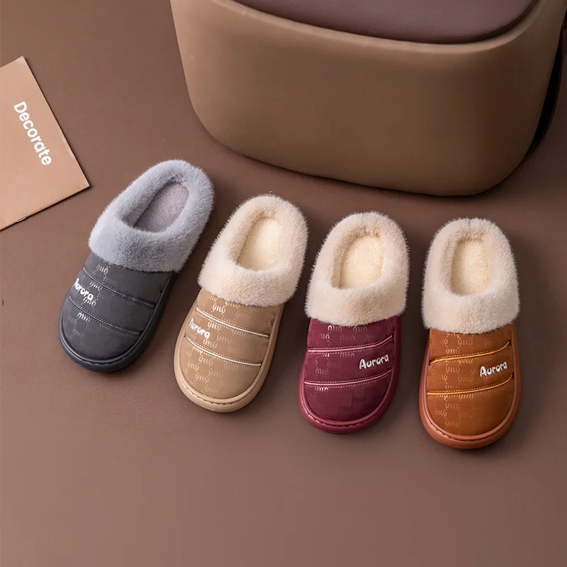 أحذية نسائية مقاومة للماء وغير قابلة للانزلاق سميكة للثلج الدافئ، شباشب قطنية مريحة للرجال، أحذية شتوية داخلية من القطيفة للزوجين #6