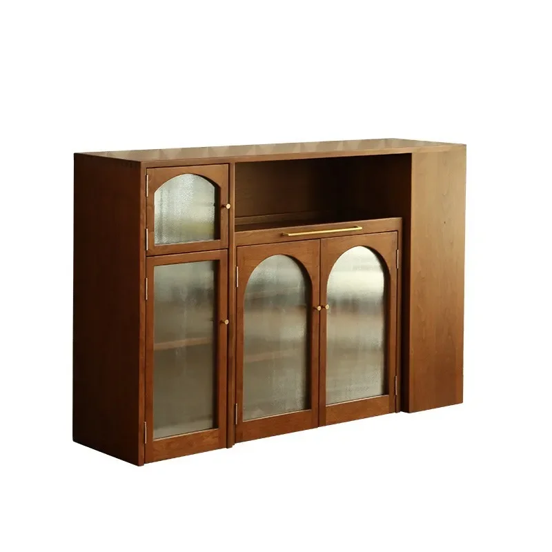 

American rural modern simple solid wood water bar counter removable tea cabinet compartment bar counter
