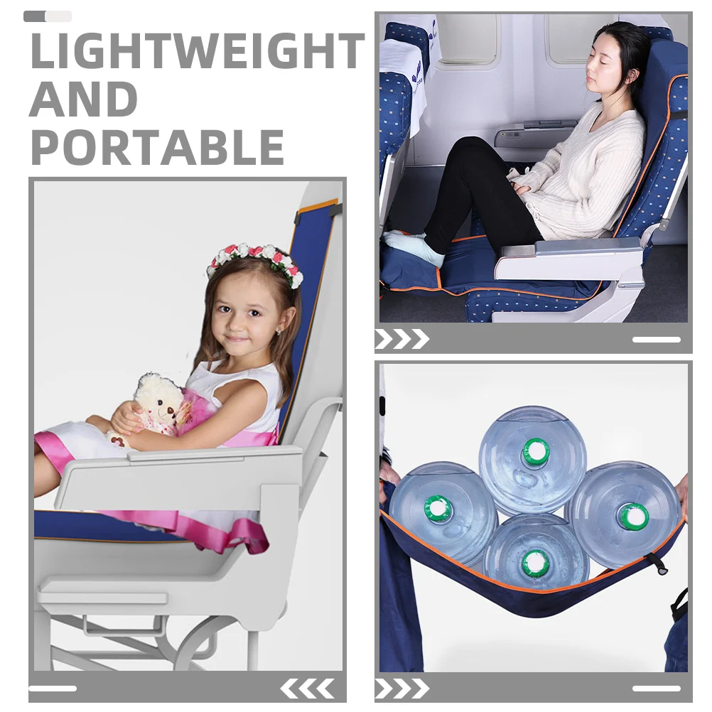 Hamaca con reposapiés de viaje para avión, cómoda cama portátil, vuelos largos, cama de viaje para niños y adultos