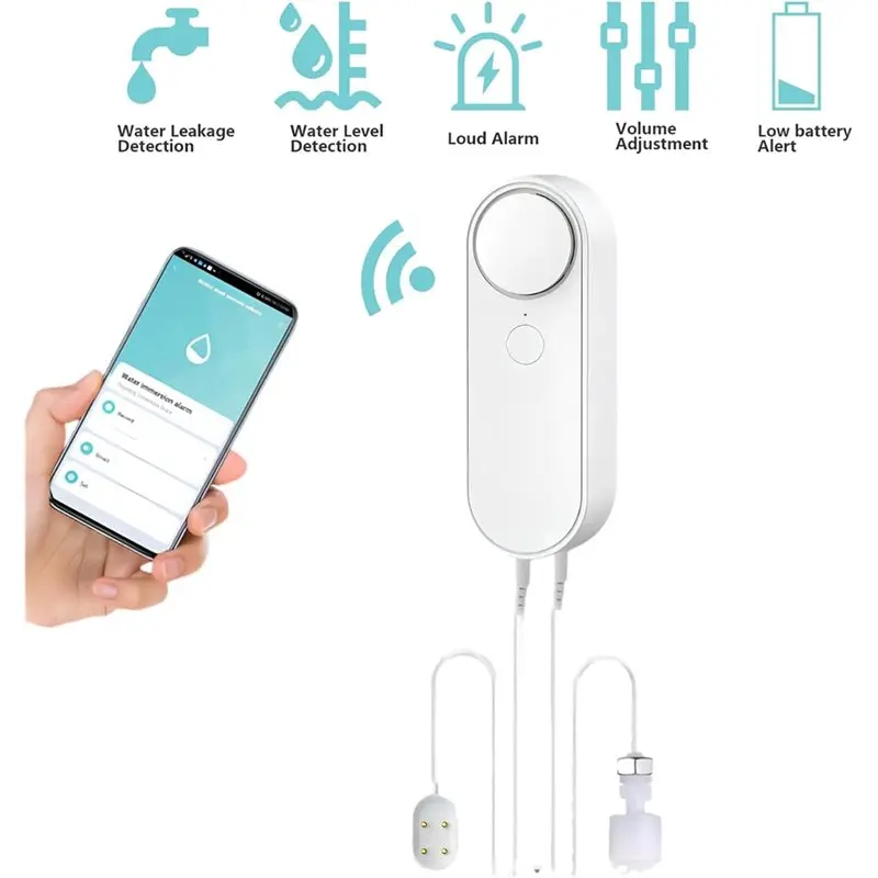 AAAEL-Flood Alarm Water Immersion Sensor Wifi Water Leakage Detection Water Level Sound Alarm