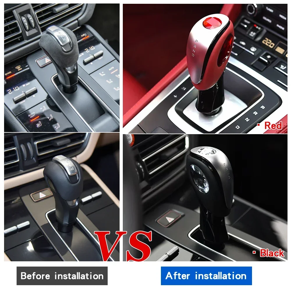 For Porsche MACAN 718 911 Boxter Panamera Cayman 2009-2020 Crystal Gear Shift Knob Stick Shifter Head Lever Rod Car Accessories