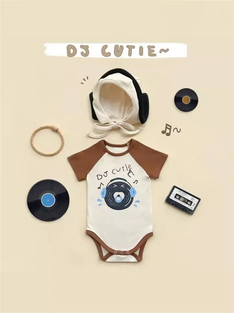 Korean Funny Puppy Cotton Baby Romper Cartoon Newborn Baby Clothes Boy Girl Bodysuits Ropa De Bebe Short Sleeves Baby Outfits
