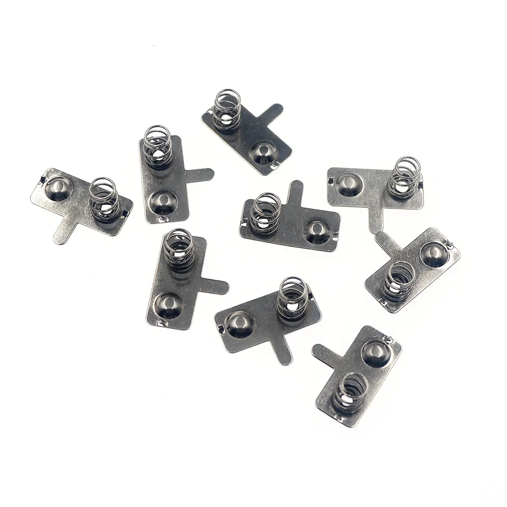 10pcs/ 20x9mm + - Replacement Metal Batteries Spring Contact Plate Silver Semicircle For AA AAA Battery case