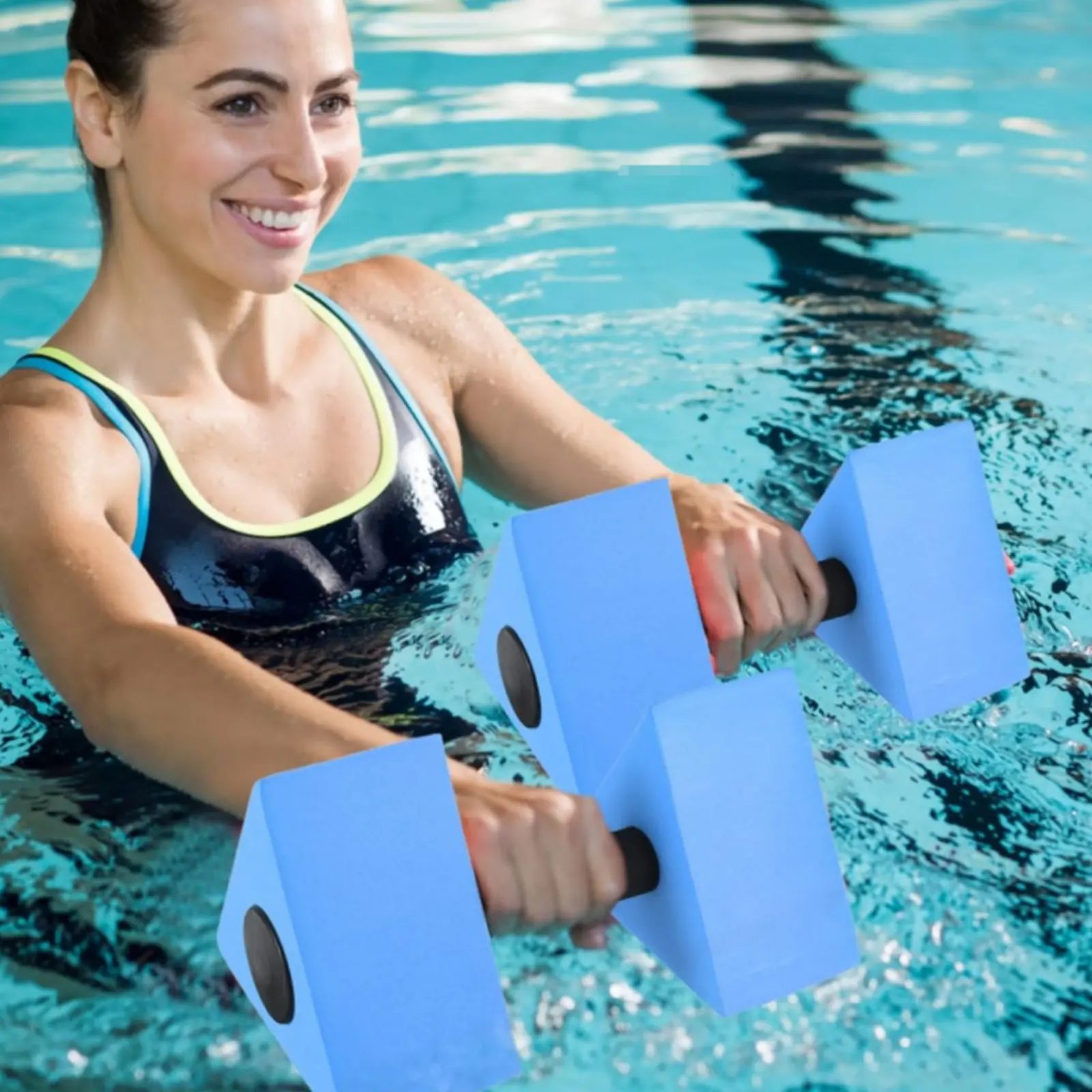 Triangle Water Dumbbell Easy to Grip EVA Water Dumbbell Lightweight Water Jogging for Children, Swimming Training Pool view 4