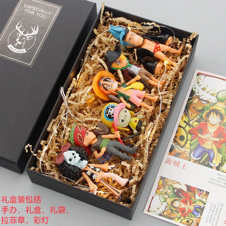 6-teiliges einteiliges Chibi-Figurenset – Ruffy, Zoro, Ace, Sanji, Chopper – PVC-Kuchenaufsätze und Desktop-Dekoration