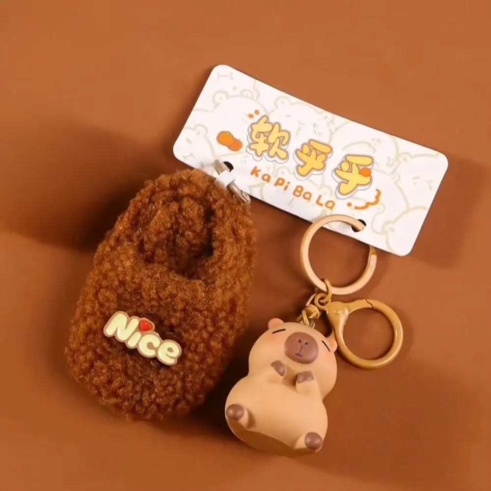 Creative Cute Animals Capybara Keychain Cartoon Plush Doll Plush Couple Keychains Sweet Bag Decoration Hanging Decoration