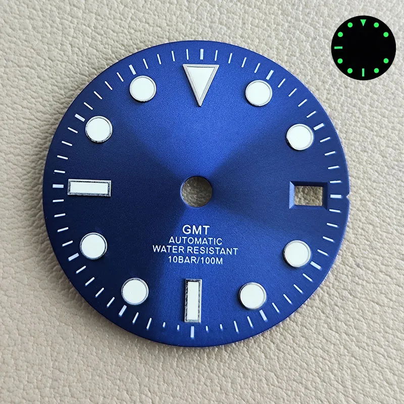 Аксессуары для циферблата NH GMT34, циферблат часов 28,5 мм, зеленый C3, светящийся для NH GMT 34, аксессуары для часов с автоматическим механическим механизмом