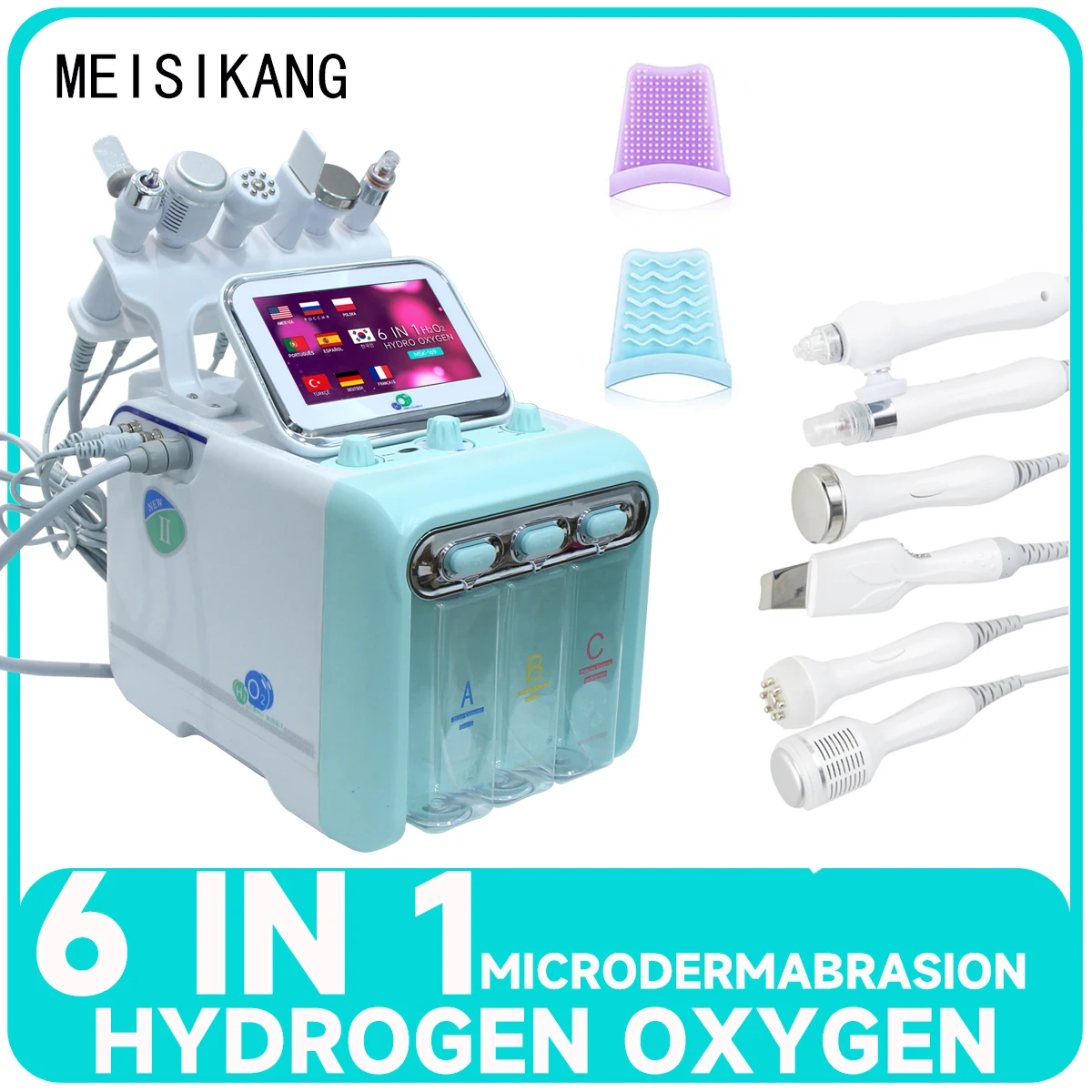 MEISIKANG 6 IN 1 Hydrogen Purification Device Facial Cleansing Water Oxygen Skin Care Facial Microdermabrasion Beauty Machine