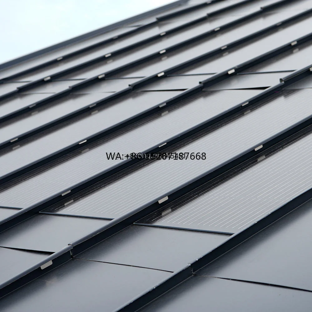 BIPV Monocrystalline Silicon Double-glass Solar Roof Tiles 150W 21% Efficiency Stone-coated Metal Roofing IP68 Waterproof