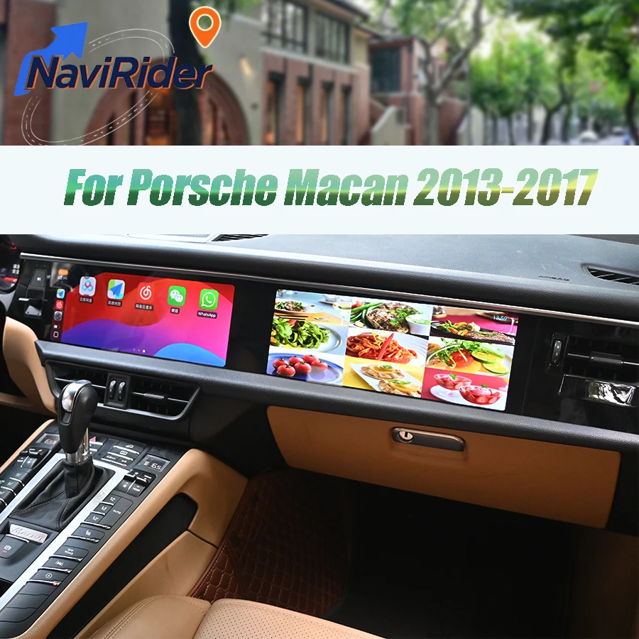 

12,3 + 12,3-дюймовый мультимедийный видеоплеер, радиоприемник Carplay для Porsche Macan 2013-2017, двойной Android-экран, автомобильный GPS-навигатор