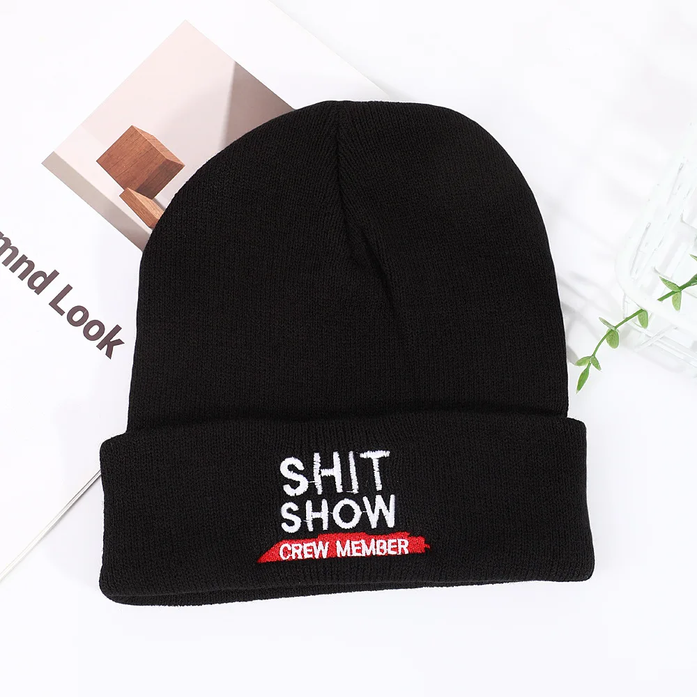 Women's Private Property Beanie Knit Hat Unisex Warm Cuffed Slouchy Winter Skull Cap Hip Hop Streetwear Accessory shit show