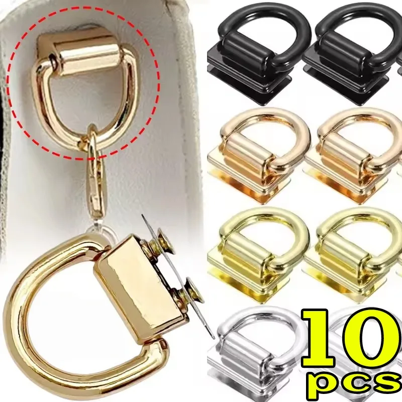 1/10pcs DIY Purse Hook Hardware D Ring Buckles Screw Strap Connector Handbag Replacement Parts Luggage Hooks DIY Accessories