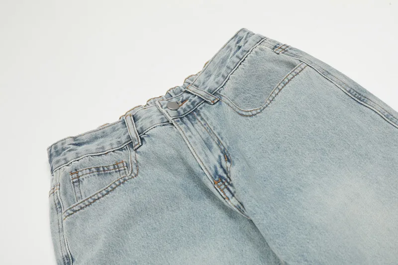 2026 Neue Mode Patchwork Retro Washed Baggy Herren Schlagjeans Hip Hop Gerade Damen Vintage Denim Hosen Pantalon Homme – Detail 15