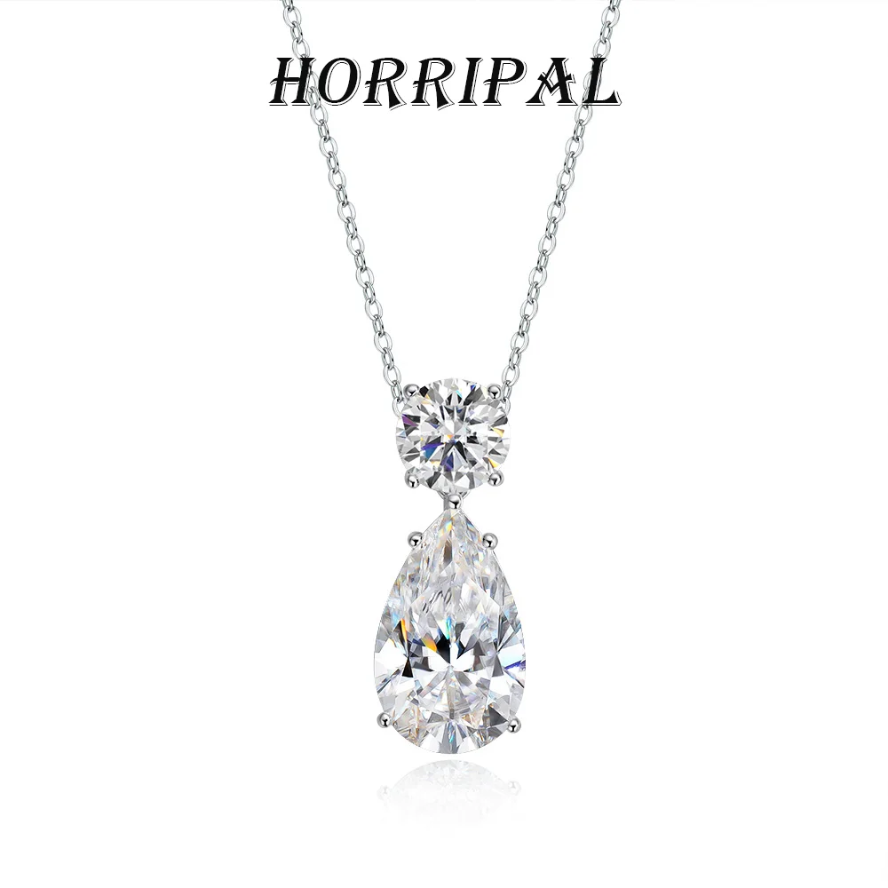HORRIPAL D VVS1 8CT Moissanite Diamond Pendant Necklace 925 Sterling Silver GRA Certified Lab Grow Diamond Party Fashion Jewelry