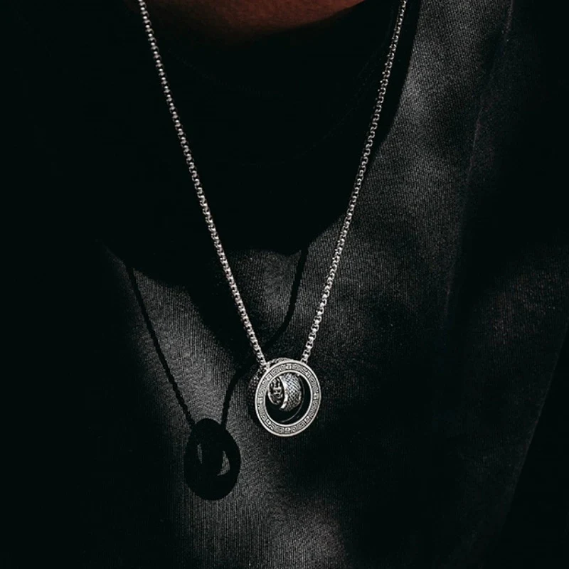 Thai Silver Snake Scale Circular Necklace Men's High Grade Snake Year Accessories Trendy Necklaces Boy Gift KOFSAC - view 4