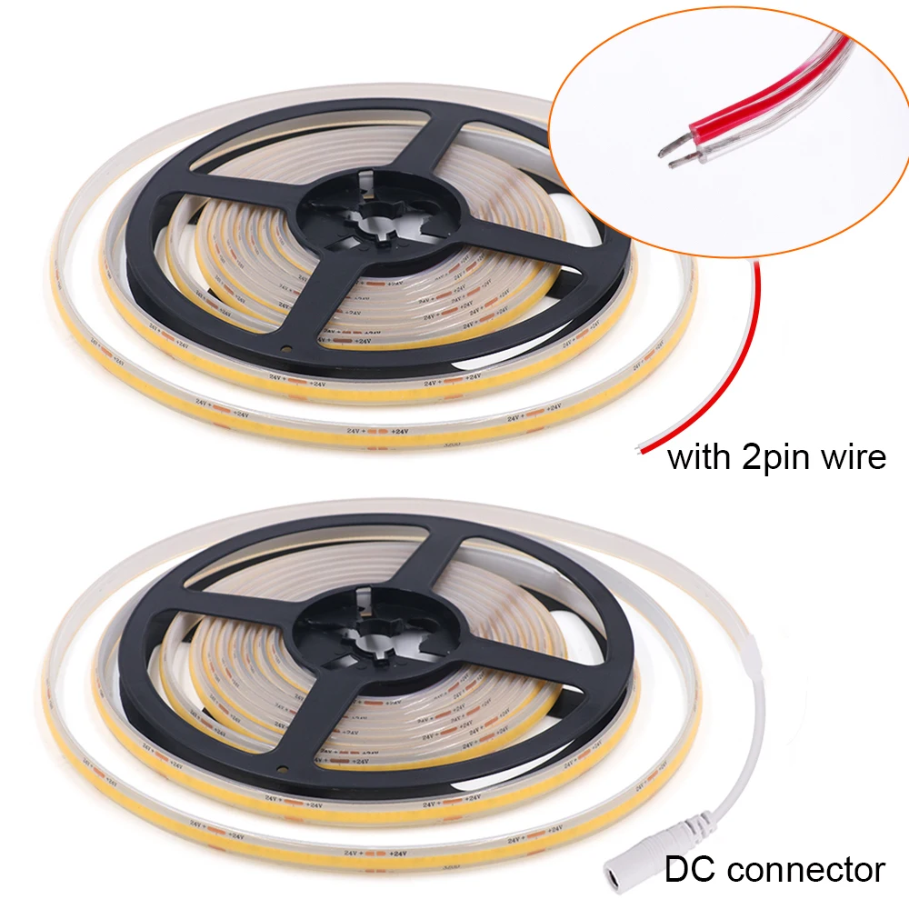 IP68 Waterproof COB LED Strip Light 12V 24V 320Leds/m RA90 High Density Flexible Ribbon Tape Rope Lamp Warm Natural Cold White