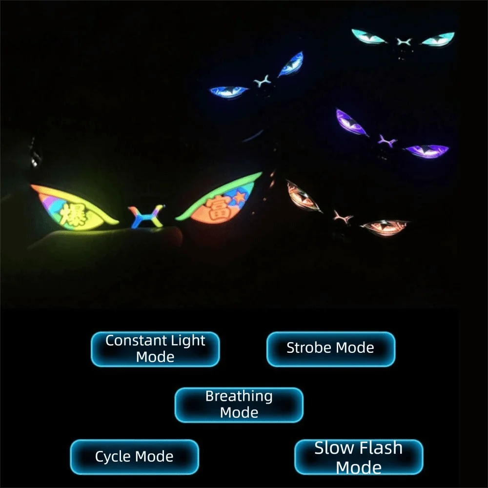 Blinking Moving Eyes Solar Demon Eye Light Suction Cup Installation Colorful Anti-Rear-End Light Suction Cup Mount Flashing