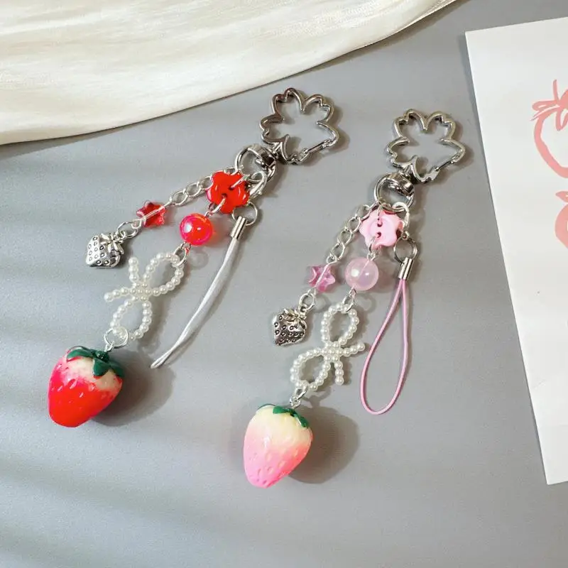 

Sweet Five Pointed Star Strawberry Cherry Pendant Bead Bag Accessories Cute Bag Charm Car Bag Pendant Decoration Accessories