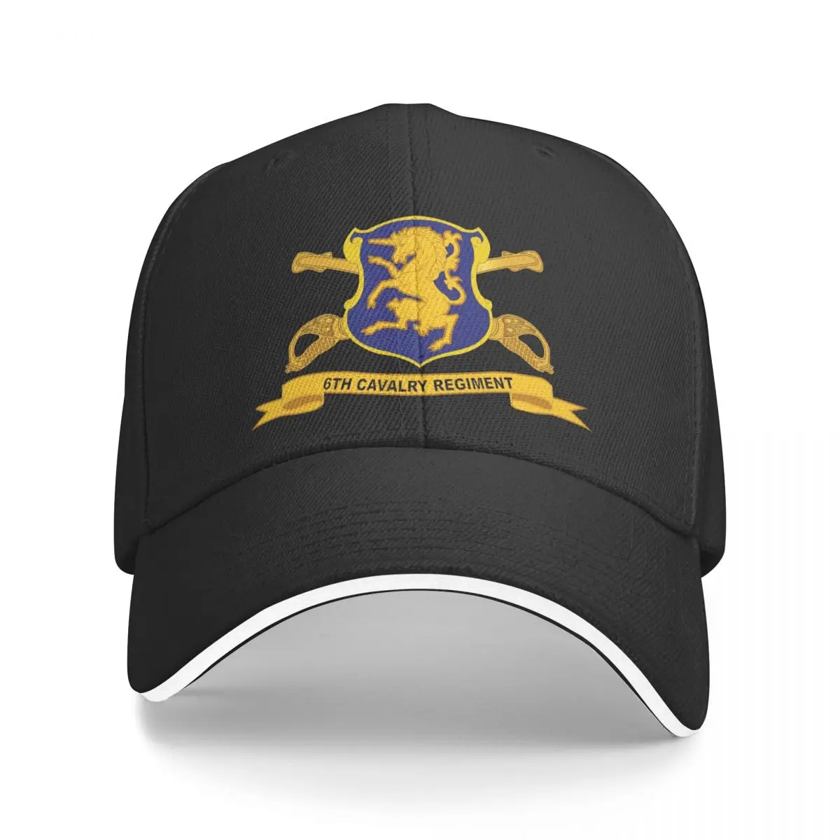 6th Cavalry Regiment Ribbon Golf Cap Outfit Vintage Snapback Cap Unisex Style Outdoor Activities