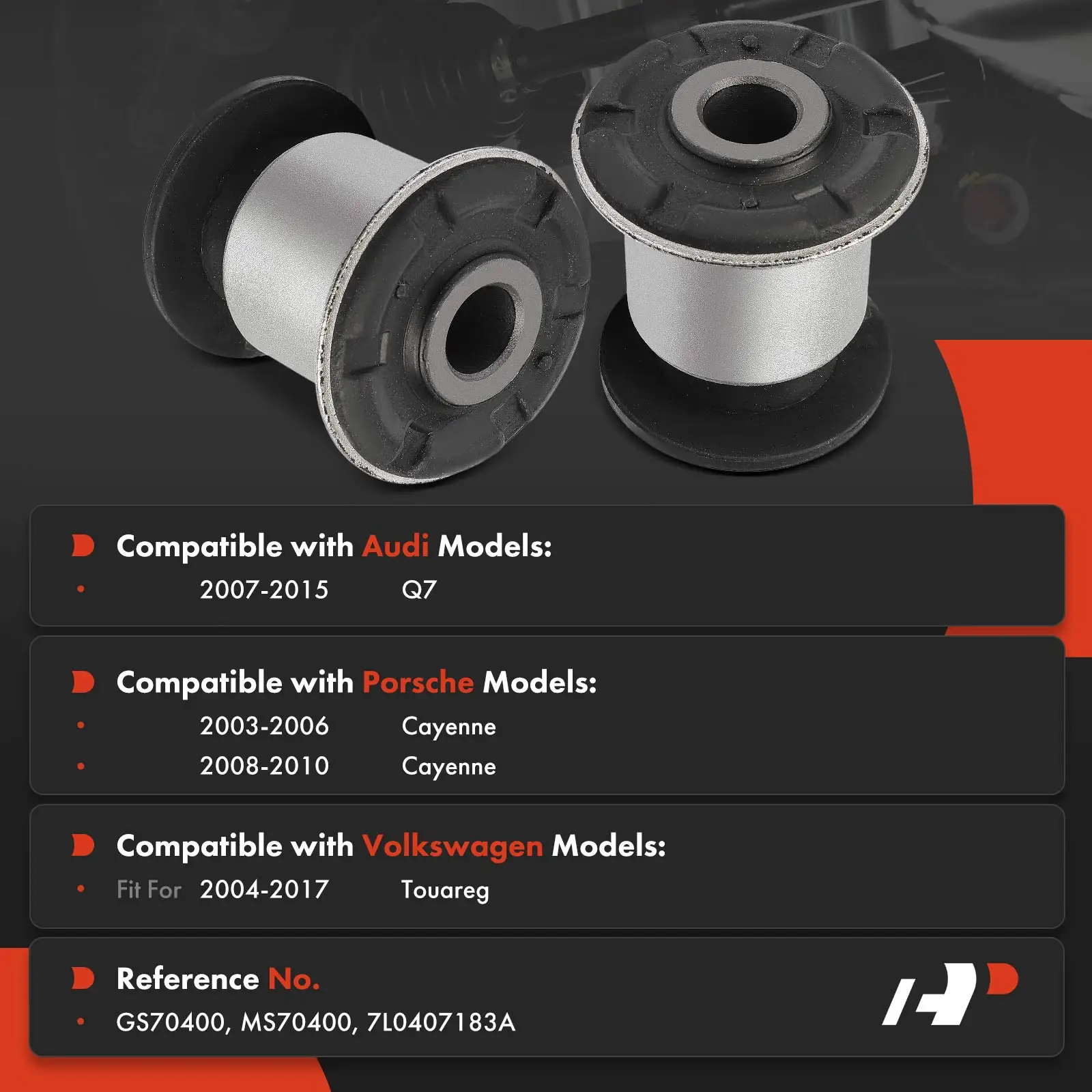 A-Premium 2x Front Lower Forward Control Arm Bushing for Audi Q7 2007-2015 Porsche Cayenne 2003-2006 Volkswagen Touareg