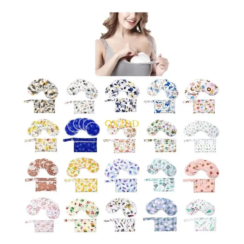 Las almohadillas enfermería bambú reutilizables QX2D establecen accesorios suaves y transpirables lactancia