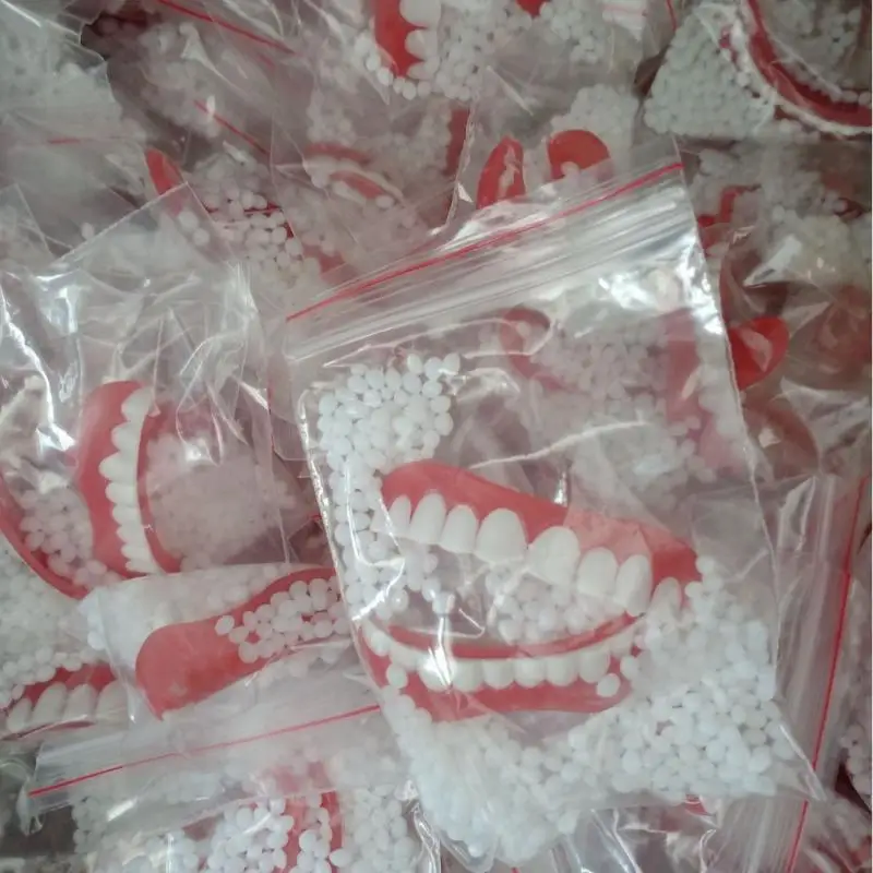 New Comfortable Smiling False Teeth With Filling Glue Disposable Upper Lower Veneers Temporary Teeth Makeup
