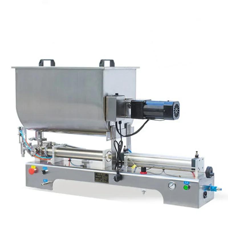 10-100ML Liquid Filling Machine Horizontal Pneumatic filling machine With Stirring Function for chili paste sesame paste Filling