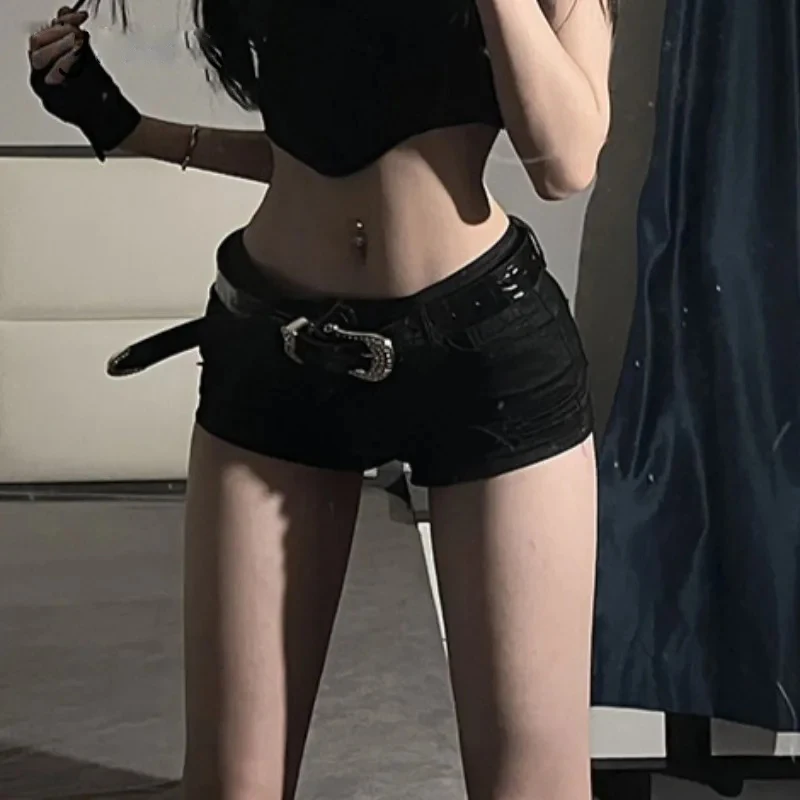 Denim mini shorts feminino novo estilo europeu na moda verão temperamento calças botão popular sexy bainha night club magro rua