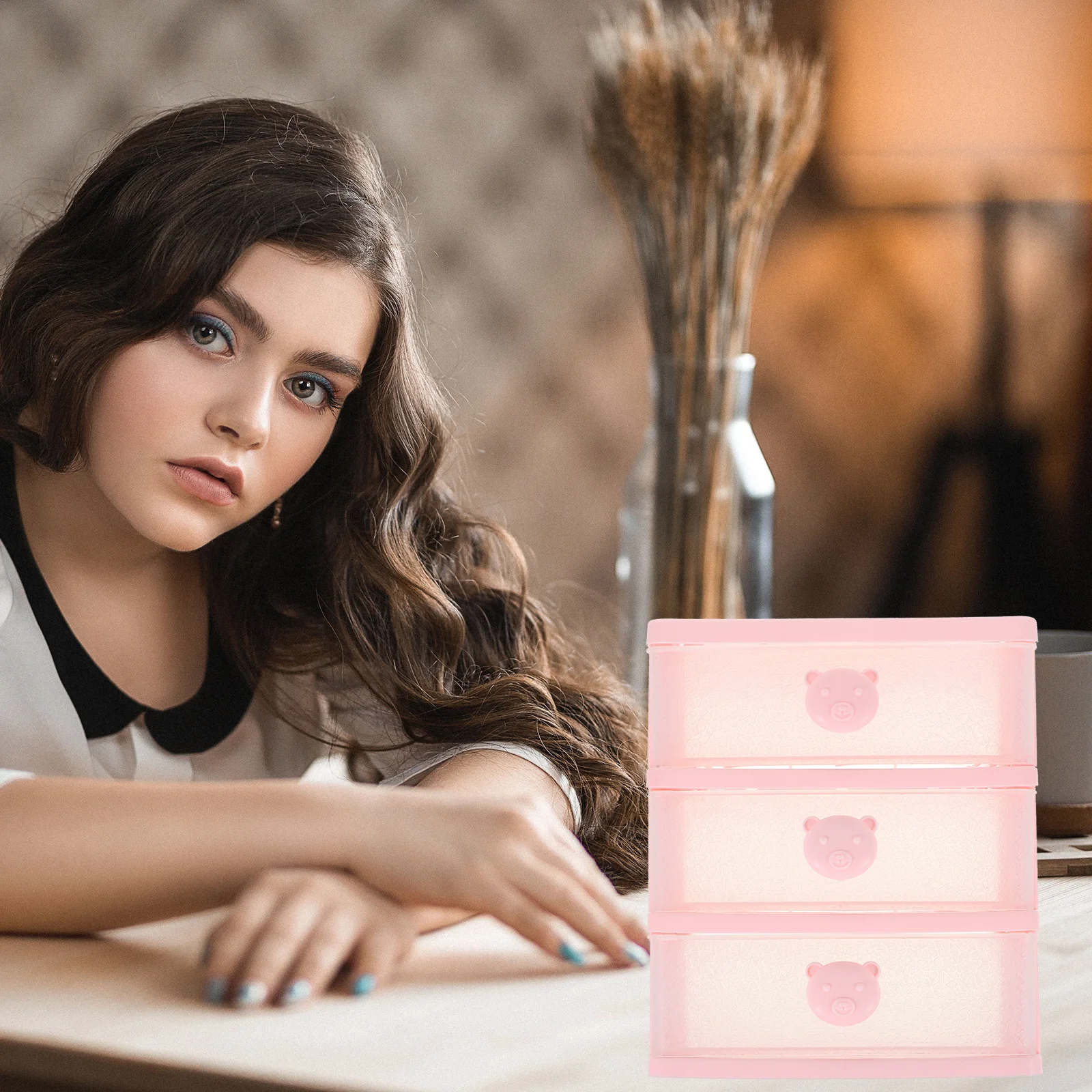 

Multi-Layer Small Drawer Storage Box Desk Organizer with Drawers for Desktop Stationery Office Supplies Plastic Storage Drawers