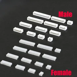 100Pcs JST XH2.54 2/3/4/5 Pin Terminals Plastic Shell Male Plug + Female Socket Wire Connector XH 2.54 2P 3P 4P 5P-14P