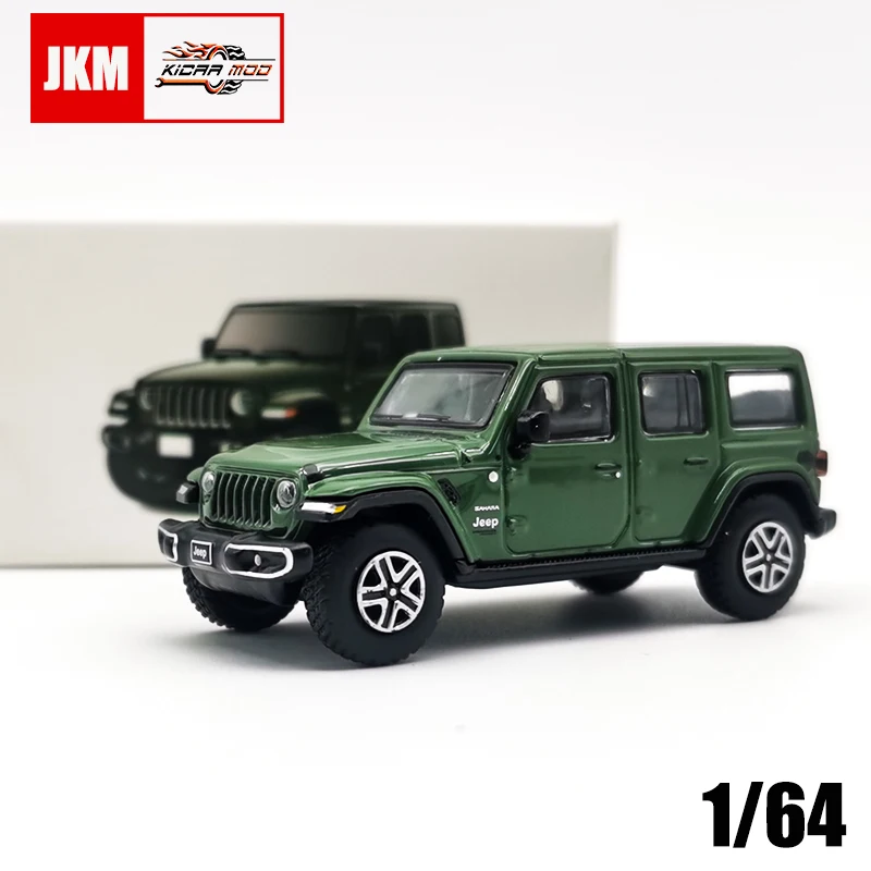 JKM 1/64 JEEP Wrangler Sahara Diecast Model Car Alloy Toys Classic Off-road Car Vehicle For Adults Collection Hobby Gifts