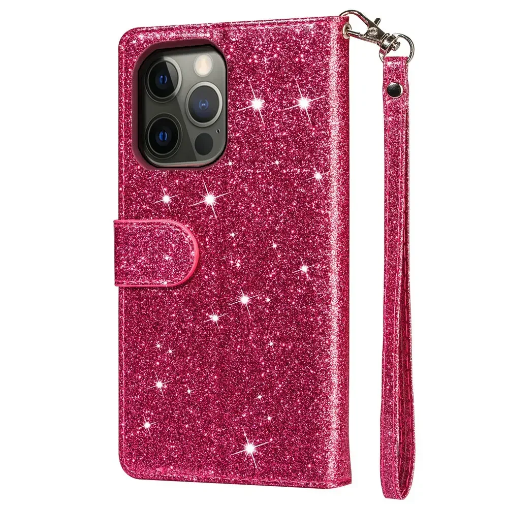 Per Redmi Note 13 Pro 5G 4G Flip Case Bling Zipper Wallet Book Funda Xiaomi 13 Pro 12T 11T 12x12 s 10 T Mi 10 T 11 Lite 13 Plus