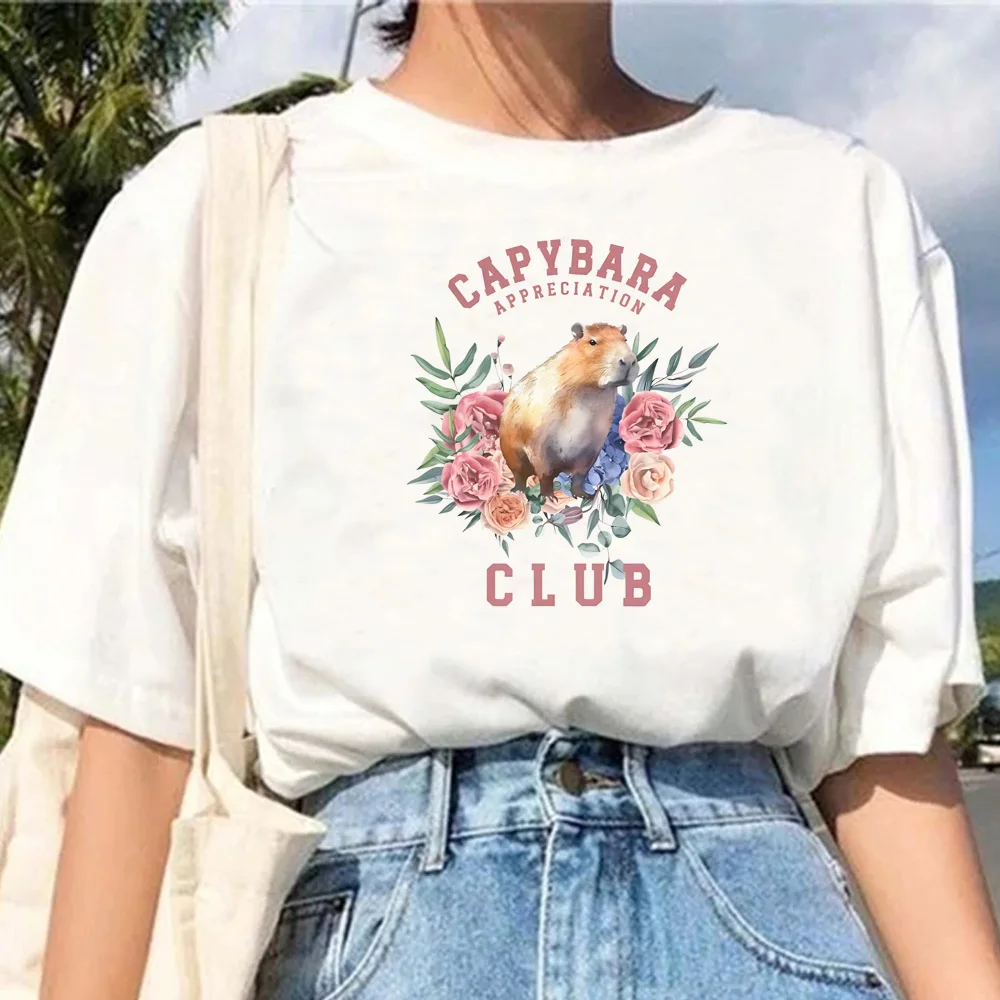 

Capybara tshirt women comic tshirt girl manga graphic anime clothing