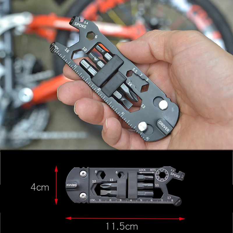 24 In 1 Multi Outdoor Bicycle Repair Tool Activity Spanner Combination Wrench Screwdriver Tool Set Pocket Keyring Hex Wrench Bik