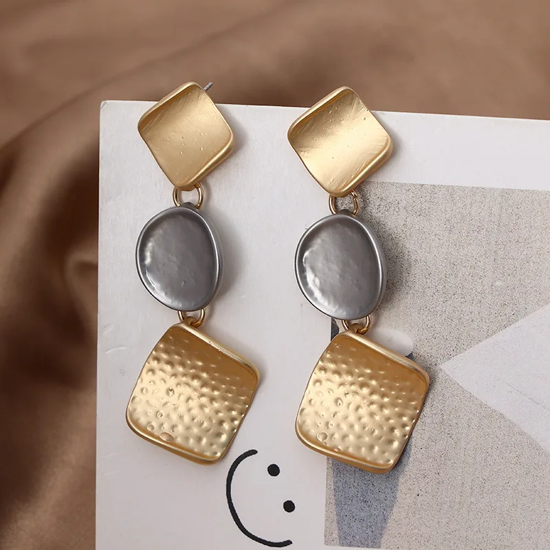 Vintage Long Suspension Pendent Earrings Trend Geometric brinco Jewelry for Women 2022 Fashion Pendientes Goth Item
