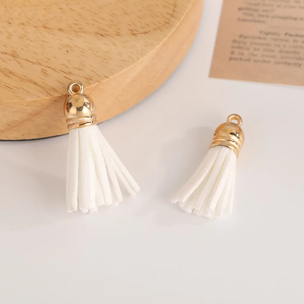 100pcs Gold Cap Mini Tassels Fringe DIY Bag Keychain Charm Pendant Jewelry Making Accessories Handmade Craft Supplies