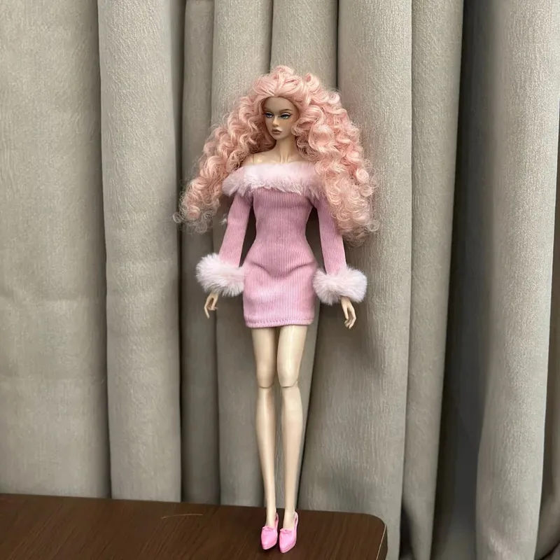 فستان طويل الأكمام + أحذية / 30 سنتيمتر ملابس دمية قميص قطيفة تنورة التمهيد/الزي الموضة ل 1/6 Xinyi FR ST blythe OB bb دمية