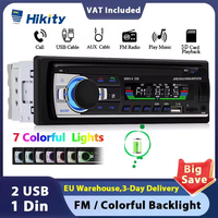Hikity 1 Din Car Radio Digital Car MP3 Player Stereo BT FM Radio Stereo Audio Music USB/SD with In Dash AUX Input