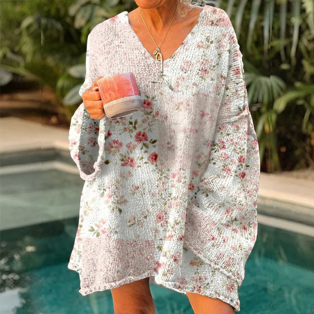 

Autumn Winter flower sweaters Women's Oversized Sweaters 2025 Lightweight Pullover Trendy Soft Outfits Y2k jumpers for girls