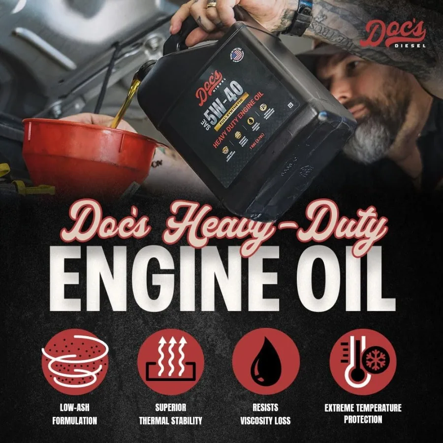 5W-40 Full Synthetic Oil Change Kit D4872+DOCS5W40-4 for  7.3L Powerstroke Engines 1994-2003 High-Performance Synthetic Oil Cha
