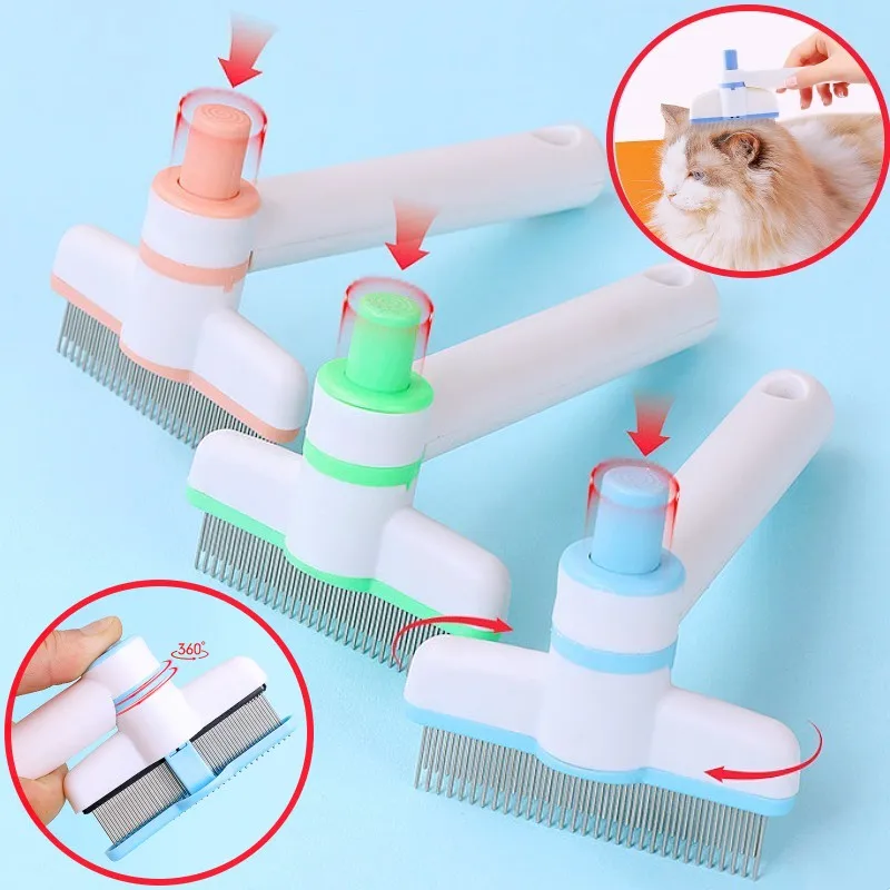 

Dog Comb Adjustable Dogs Brush One Button Pet Hair Remover Self Cleaning Cat Brush Massage Comb Dog Grooming Combs Pet Supplies
