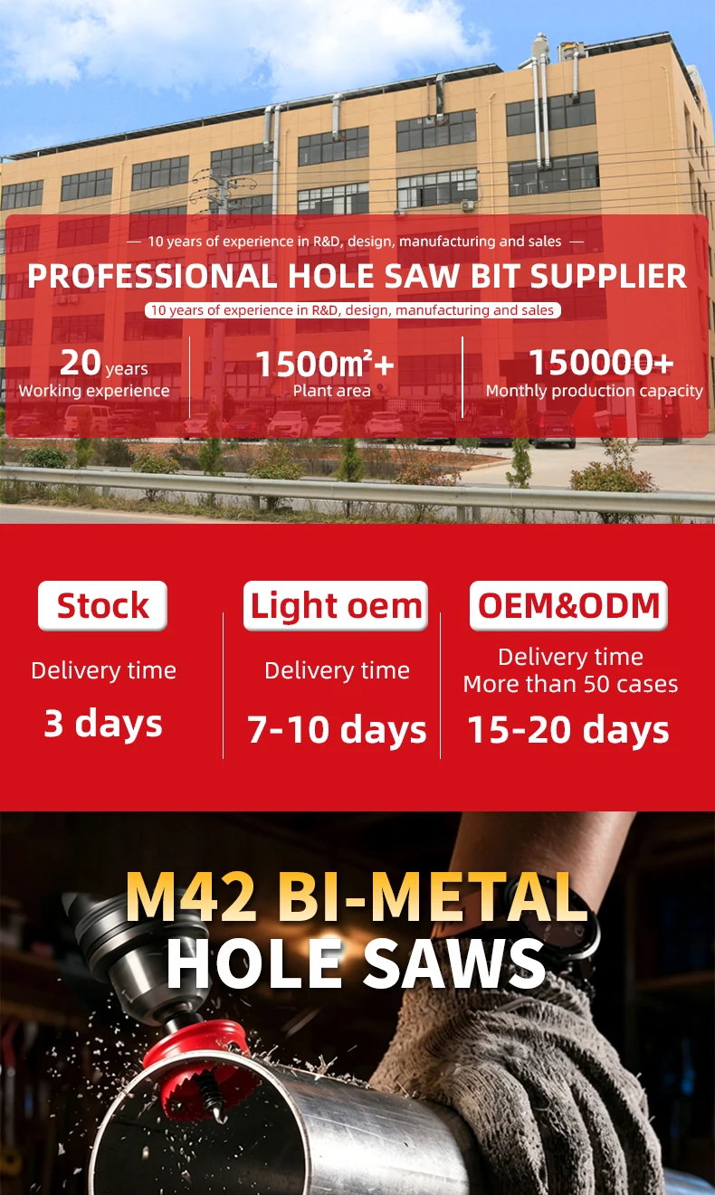 M42 Bimetall-Lochsägen-Set 3/4" bis 1-3/8" Dünnwandiger Kobalt-Bohrlochschneider mit Sechskant-Spannzange für Holz-, Metall- und PVC-Schnitte – Detail 1