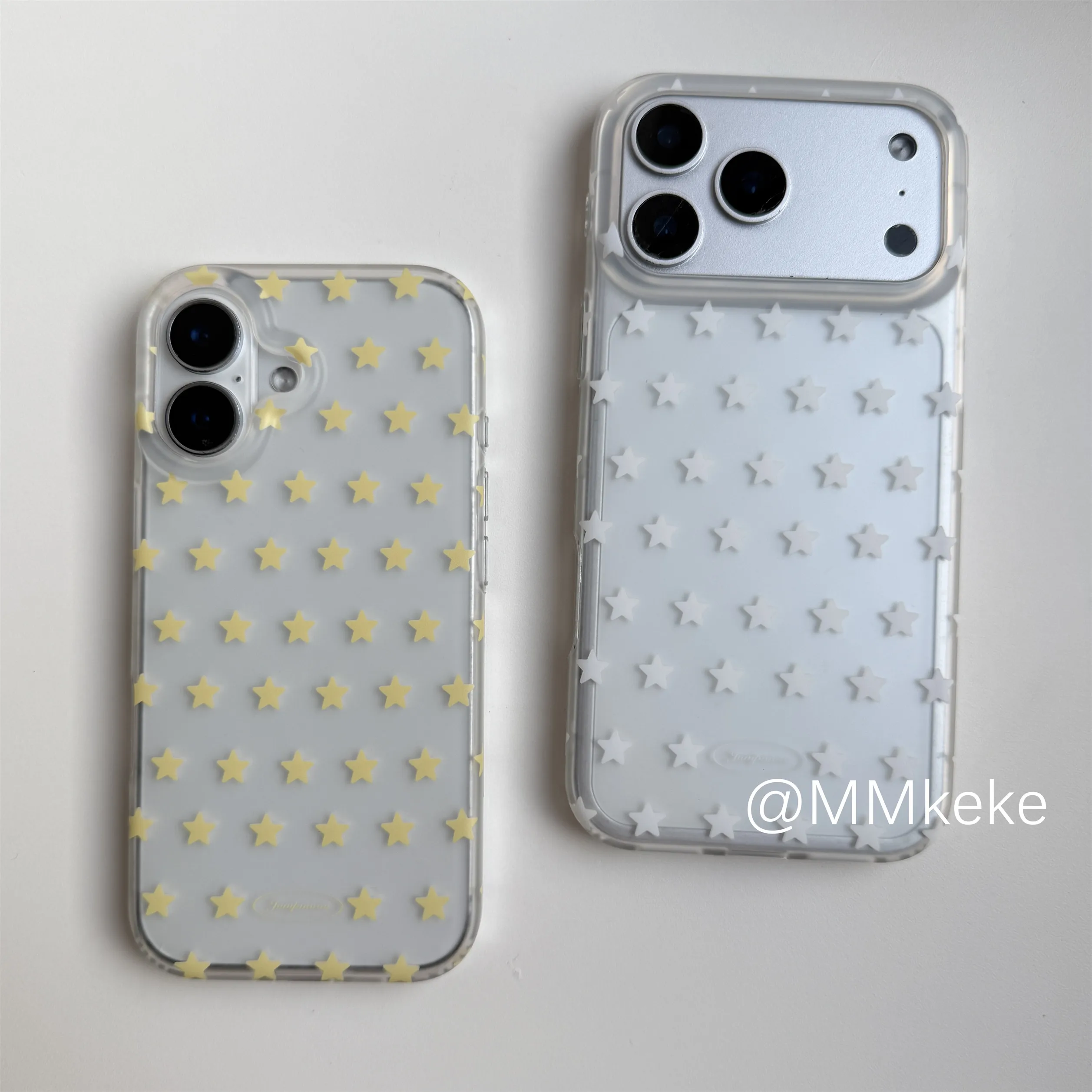 ins Full Screen White Yellow Star Y2K Matte Phone Case For iPhone 18 11 12 13 14 15 16 17 AIR Pro Max Plus Soft Bumper Cover - view 3