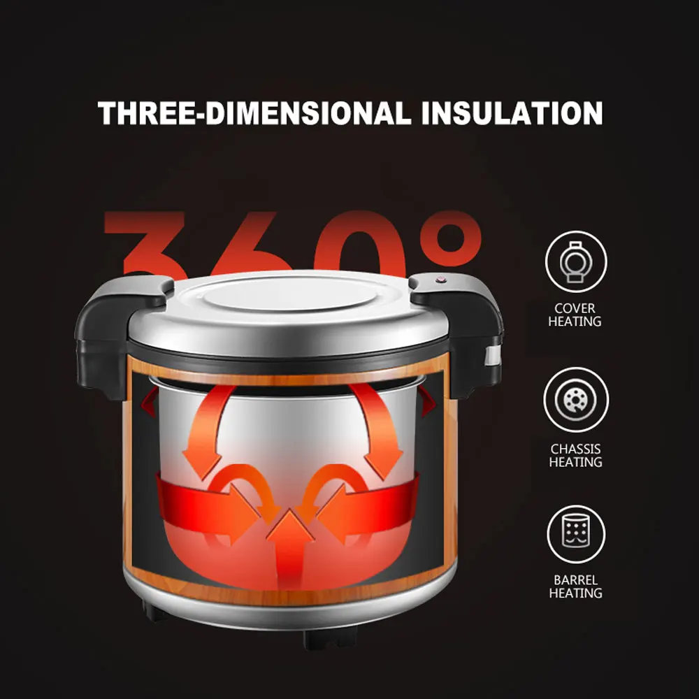 หม้อหุงข้าวเชิงพาณิชย์ฉนวนกันความร้อน Barrel หม้อหุงข้าวหลายหม้อหุงข้าวสแตนเลสถังฉนวนไฟฟ้าเครื่องทําความร้อน