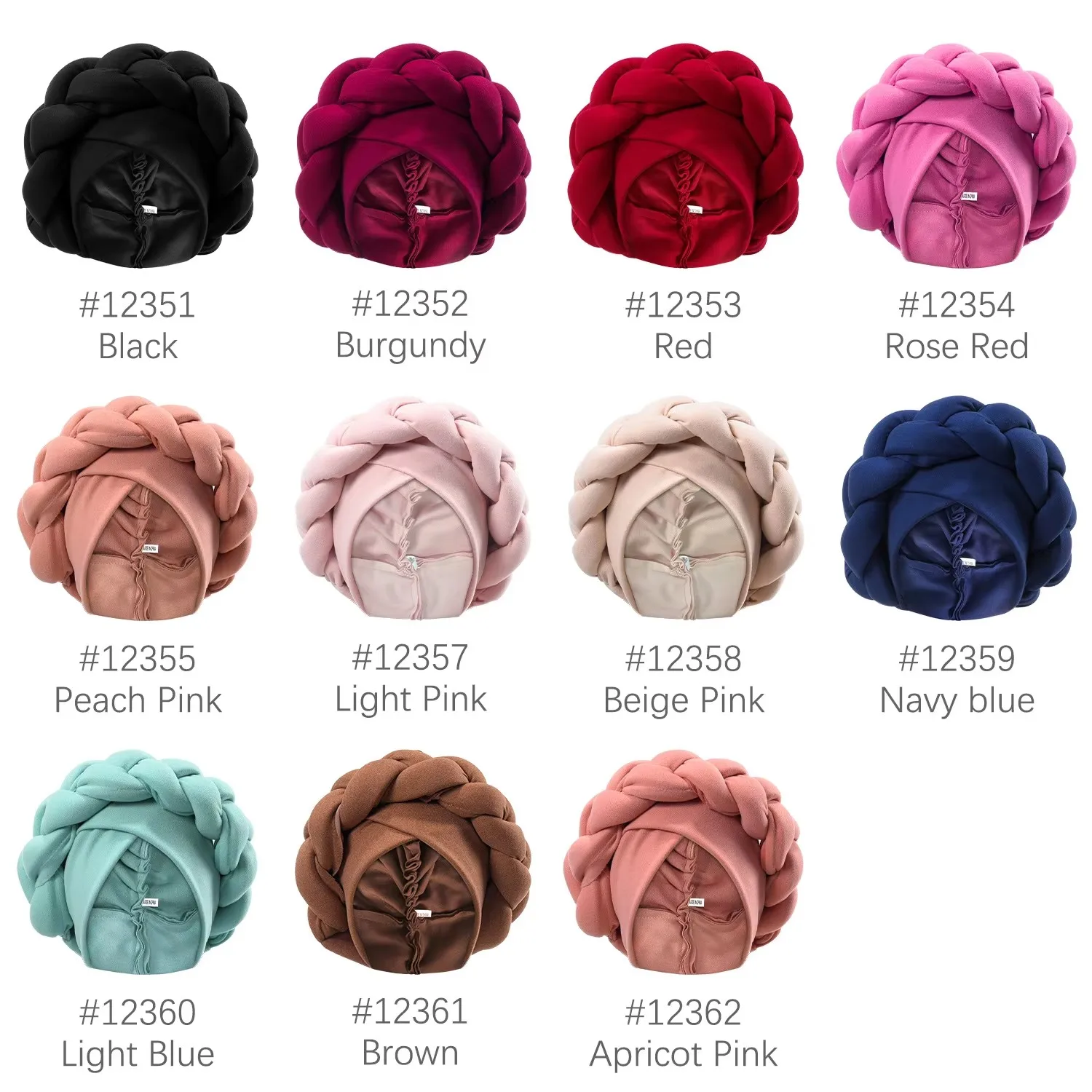 New Exaggerated Braids Turban Cap for Women African Wedding Party Headwear Hats Bonnets Headband Hat Hijab Cap