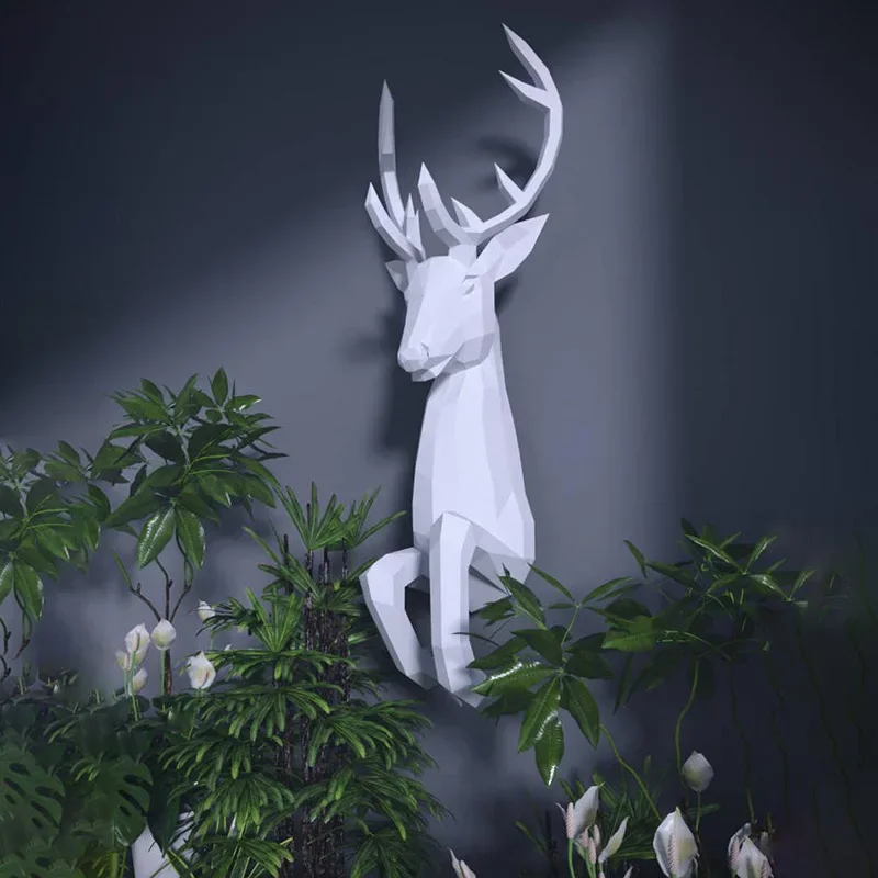 

Бумажная модель оленя, украшение на стену, украшение на стену, сделай сам, вырезанная из бумаги на стене домашнего бара